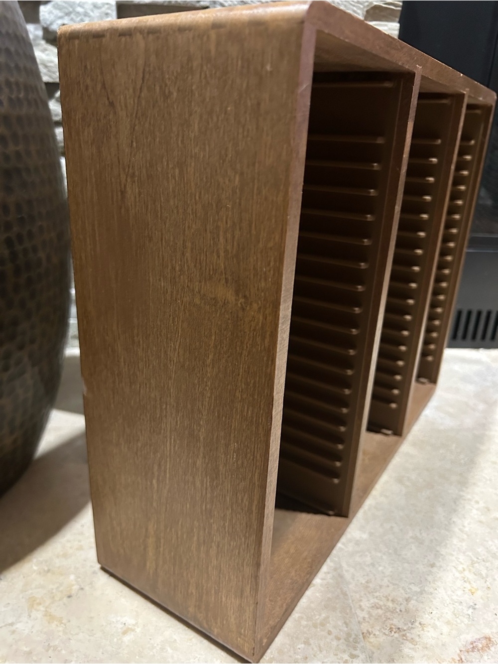 vintage MCM wooden CD storage rack - Picture 7 of 13